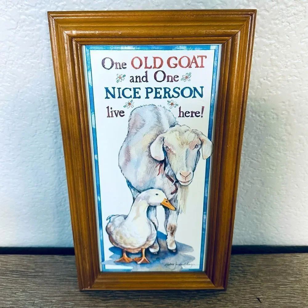 Funny Vintage Old Goat / Nice Person Decor Sign
